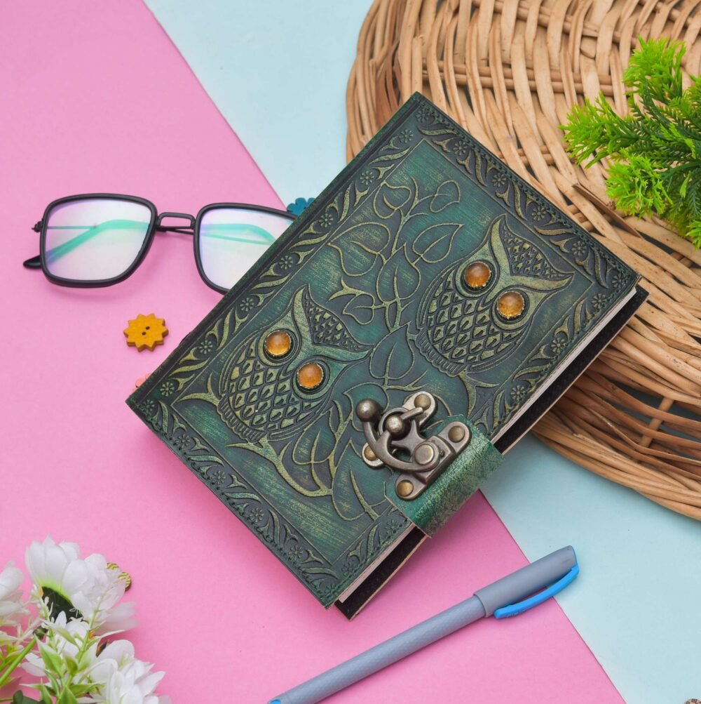 Leather Journal Diary with metal lock vintage Journal handmade 200 pages white unruled|travel Diary|personal journal -12 - Image 4
