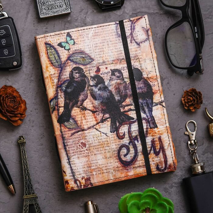 Vintage Handmade Genuine Leather Journal-Premium Antique String Closure-200 Handmade Brown Pages -3