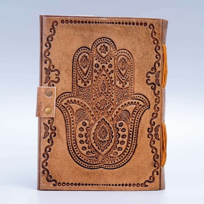 Leather Journal Diary with metal lock vintage Journal handmade 200 pages white unruled|travel Diary|personal journal -5