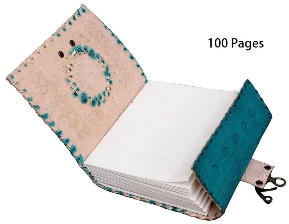 Leather Journal Diary with metal lock vintage Journal handmade 200 pages white unruled|travel Diary|personal journal -23 - Image 4