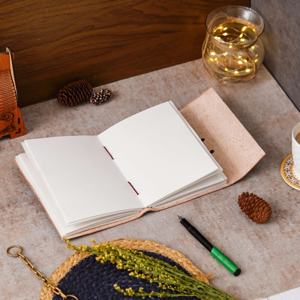 Vintage Handmade Genuine Leather Journal-Premium Antique Lock Closure-200 Handmade White Pages -14 - Image 2