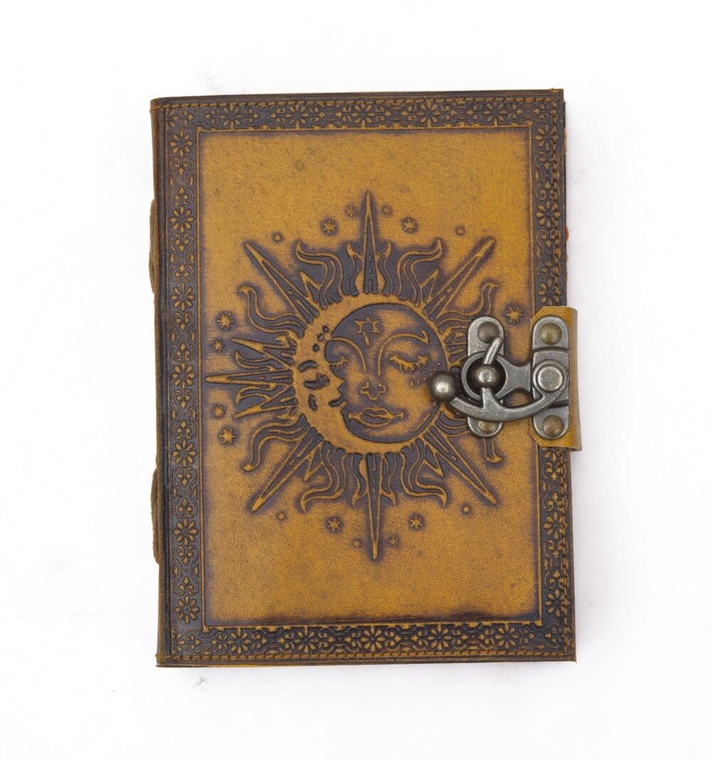 Leather Journal Diary with metal lock vintage Journal handmade 200 pages white unruled|travel Diary|personal journal -4 - Image 3