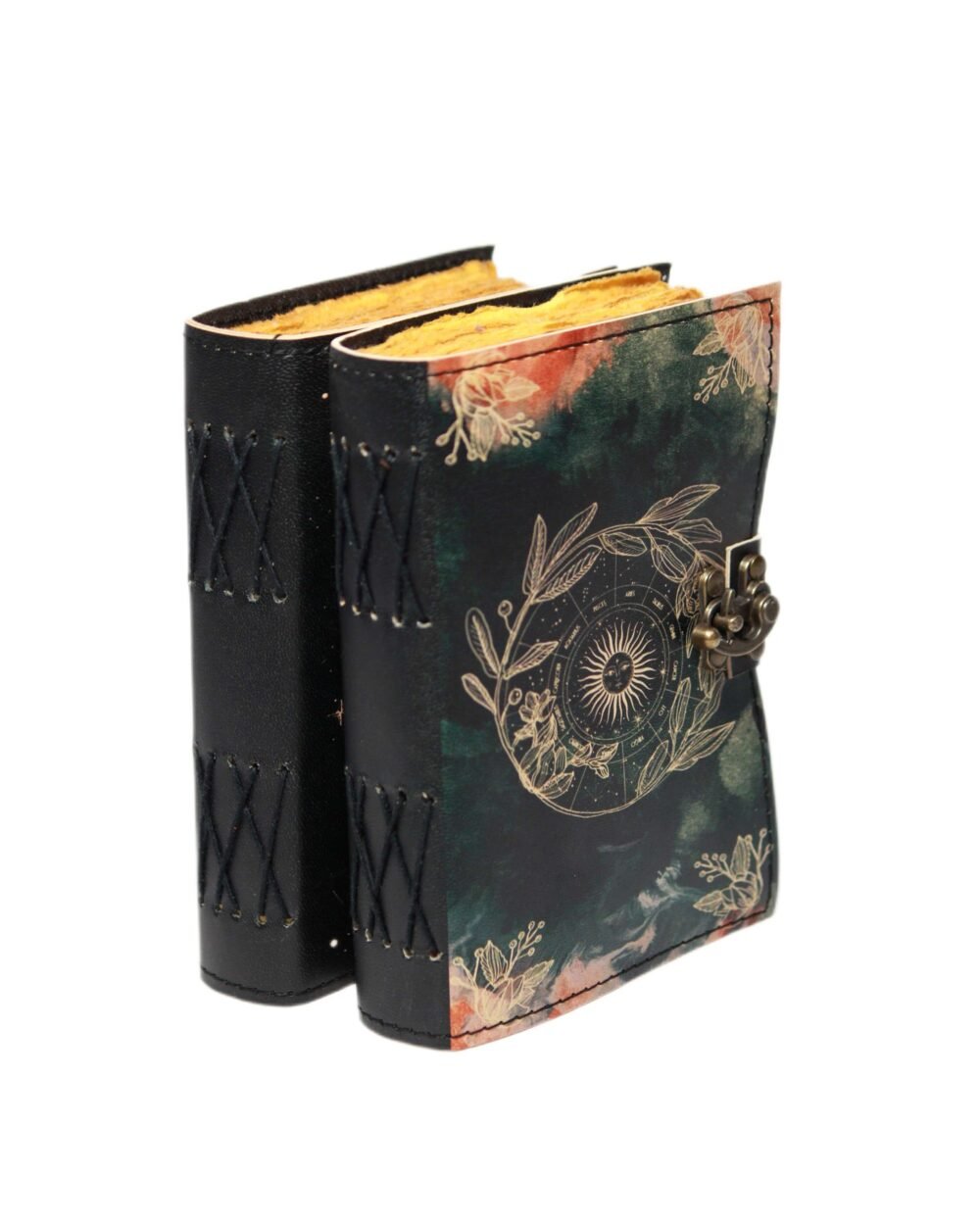 Genuine Leather Diary-Vintage Handmade Leather Journal-Premium Antique LOCK Closure-200 Handmade Deckle Edge Antique Pages -7 - Image 4