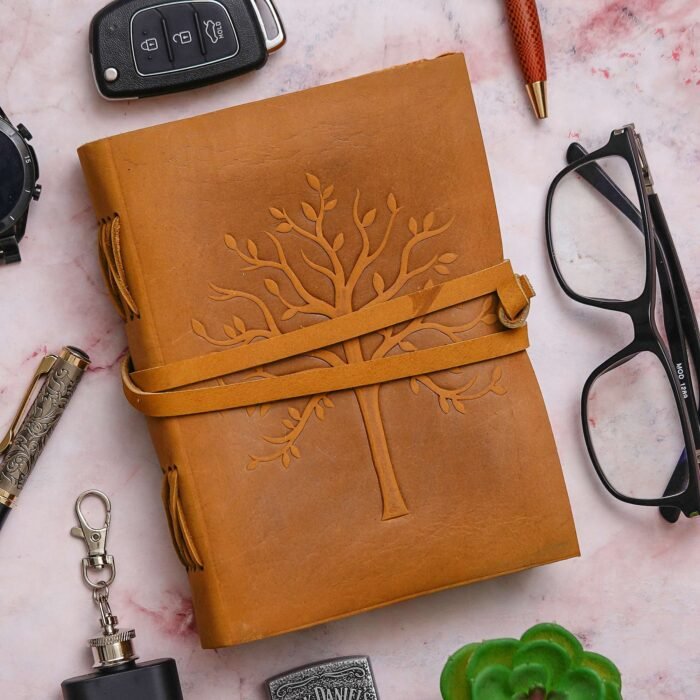 Vintage Handmade Genuine Leather Journal-Premium Antique String Closure-200 Handmade Brown Pages -2