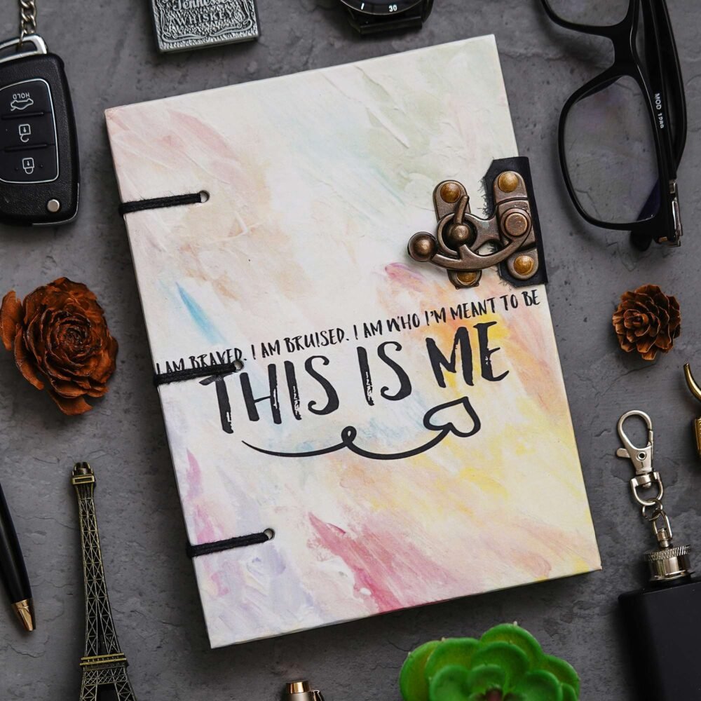 Handmade Printed Cardboard Journal Diary with Buckle Lock-200 Pages Notepad For Men and Women -3 - Image 3