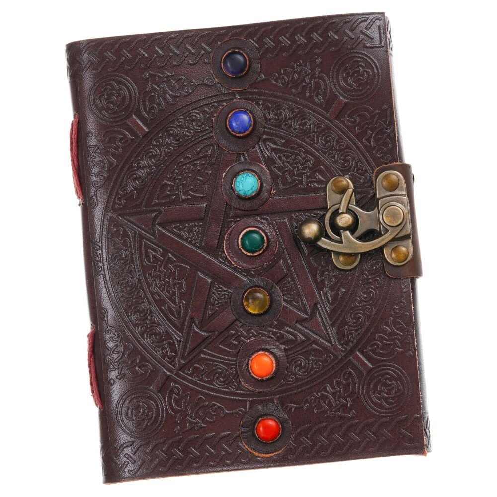 Vintage Handmade Genuine Leather Journal-Premium Antique Lock Closure-200 Handmade White Pages -9 - Image 4